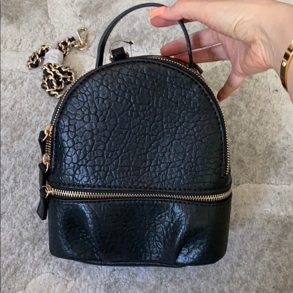 Black mini backpack